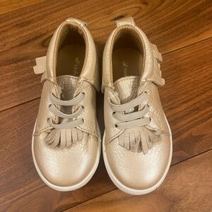 Freshly Picked Gold Sneaker Mocc, slide on size 7, never worn